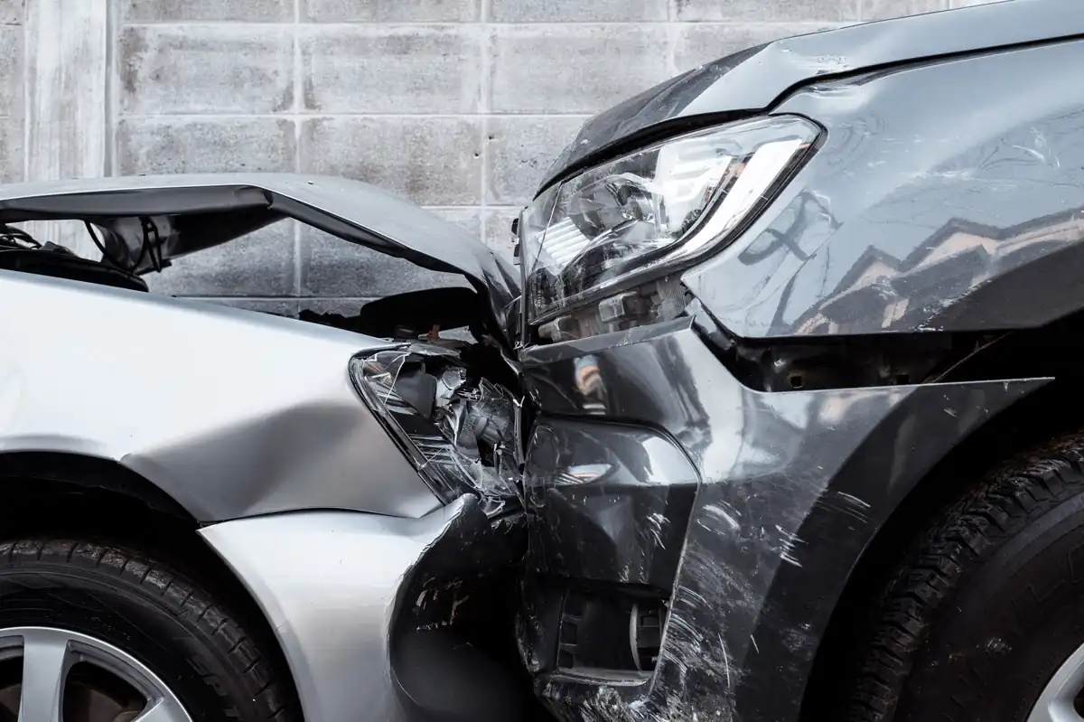 Car accident on a street - auto injury chiropractic care covered by Florida PIP